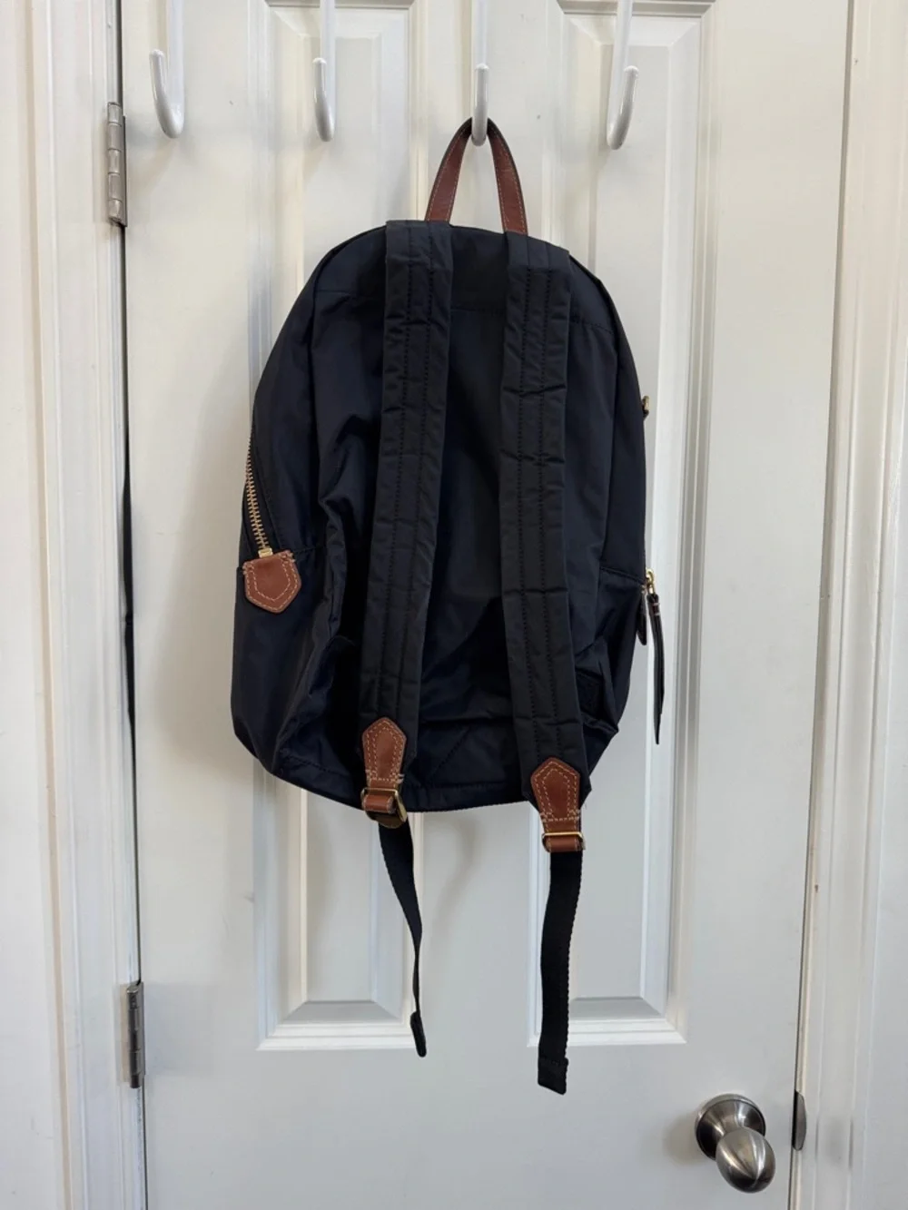 Frye Black Backpack with Brown Leather Accents and Gold Hardware Frye Black Backpack with Brown Leather Accents and Gold  main image 4